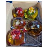 Clear Rose-Embedded Decorative Spheres