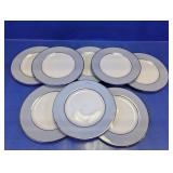 Set of 8 Lavender & Platinum Accent Plates