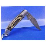 Mini Damascus Steel Folding Keychain Knife