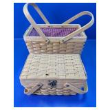 (2)Woven Wood Picnic Baskets
