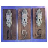 Rustic Reclaimed Wood Wall Hook Set