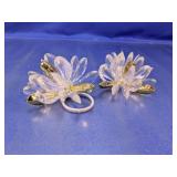 Crystal Floral Napkin Rings