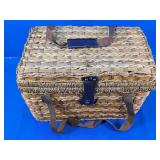 Woven Picnic Basket w/Insulated Cooler Set