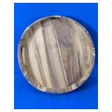 (1) Round Wooden Serving Tray