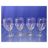 (8) Clear Stemmed Drinking Glasses