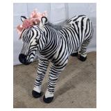 Large Standing Zebra Plush w/ Pink Bow