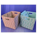 (2)Lattice Pattern Fabric Storage Bins Duo