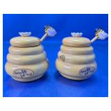 Honey Pot Jars w/ Bee Dipper Lids