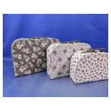 Floral Pattern Mini Suitcase Style Storage Cases