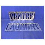 (2)Metal Pantry & Laundry Wall Signs Duo