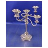 Five-Arm Silver-Tone Metal Candelabra