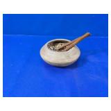 Rustic Ceramic Bowl w/Cinnamon Accents