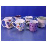 (6) Assorted Decorative Coffee Mugs