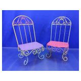 Pastel Wrought Iron Style Miniature Chairs