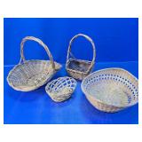 (4)Assorted Woven Wicker Baskets Lot