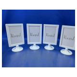 Set of 4 White Reserved Table Sign Frames