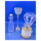 (4) Assorted Glass Wedding Dï¿½cor Vases