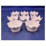 (8) White Crown-Shaped Decorative Bowls