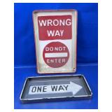 Metal Traffic Sign Style Decorative Tray Set