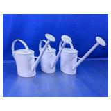 (3) West Elm Market White Watering Cans
