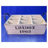 London 1968 Distressed Wooden 9-Slot Caddy