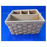 Rustic Woven Wood Divided Caddy