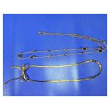 Gold-Tone Herringbone Bow & Bezel-Set Necklaces