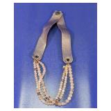 Multi-Strand Acrylic Bead & Leather Necklace