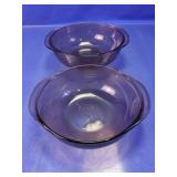 Purple Glass Handled Bowls