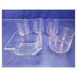(5) Assorted Glass Dessert Cups & Dish