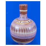 Hand-Painted Clay Pottery Vase with Pattern