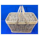 Handmade Woven Picnic Basket w/Lid