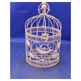 Decorative White Metal Wire Birdcage