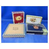 Vintage Wooden Cigar Box Lot (4 Pieces)