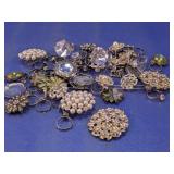 Assorted Costume Jewelry Rings & Brooch Lot