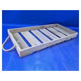Rustic Wooden Slatted Tray With Rope Handles