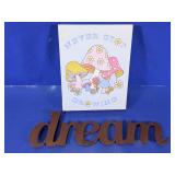 (2)Mushroom Wall Art & Metal "Dream" Sign
