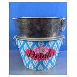 Decorative Drinks Bucket And Silver Bucket Set