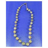 Green Glazed Stone Bead Necklace