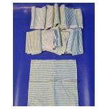 Green and White Striped Linen Cloths