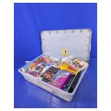 VHS Movie Lot w/ Plastic Storage Bin