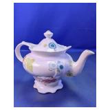 Ceramic Teapot with Lid and Floral Pattern