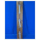 Wall Mounted Wood Coat Rack With Metal Hooks