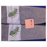 Gray Terry Towels with Embroidered Bands