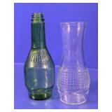 (2) Vintage-Style Glass Bottles