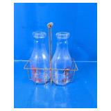 Hickory Hills Dairy Glass Bottles w/ Carrier