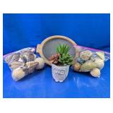 Decorative Tray w/ Faux Plant & Potpourri Lot