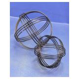 Set of 2 Metal Decorative Armillary Spheres