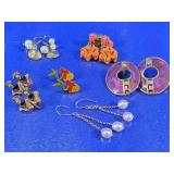 (6)Pair Vintage & Artisan Earring Collection Lot