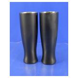 (2)Matte Black Stainless Pilsner Tumblers Duo